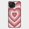Latte Love Patter Glass Case Cover - Brown For Xiaomi Mi 11 Lite