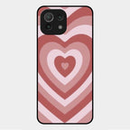 Latte Love Patter Glass Case Cover - Brown For Xiaomi Mi 11 Lite