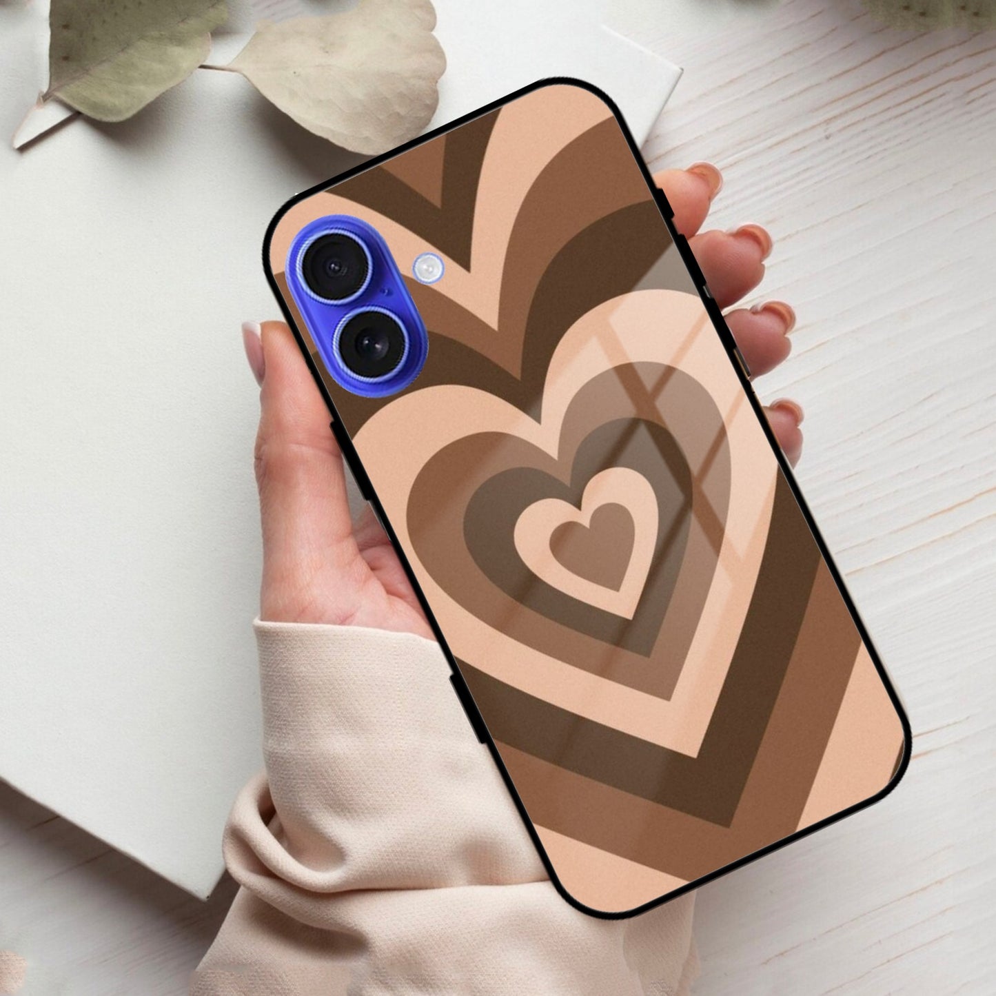 Latte Love Patter Glass Case Cover - Coffee For iPhone