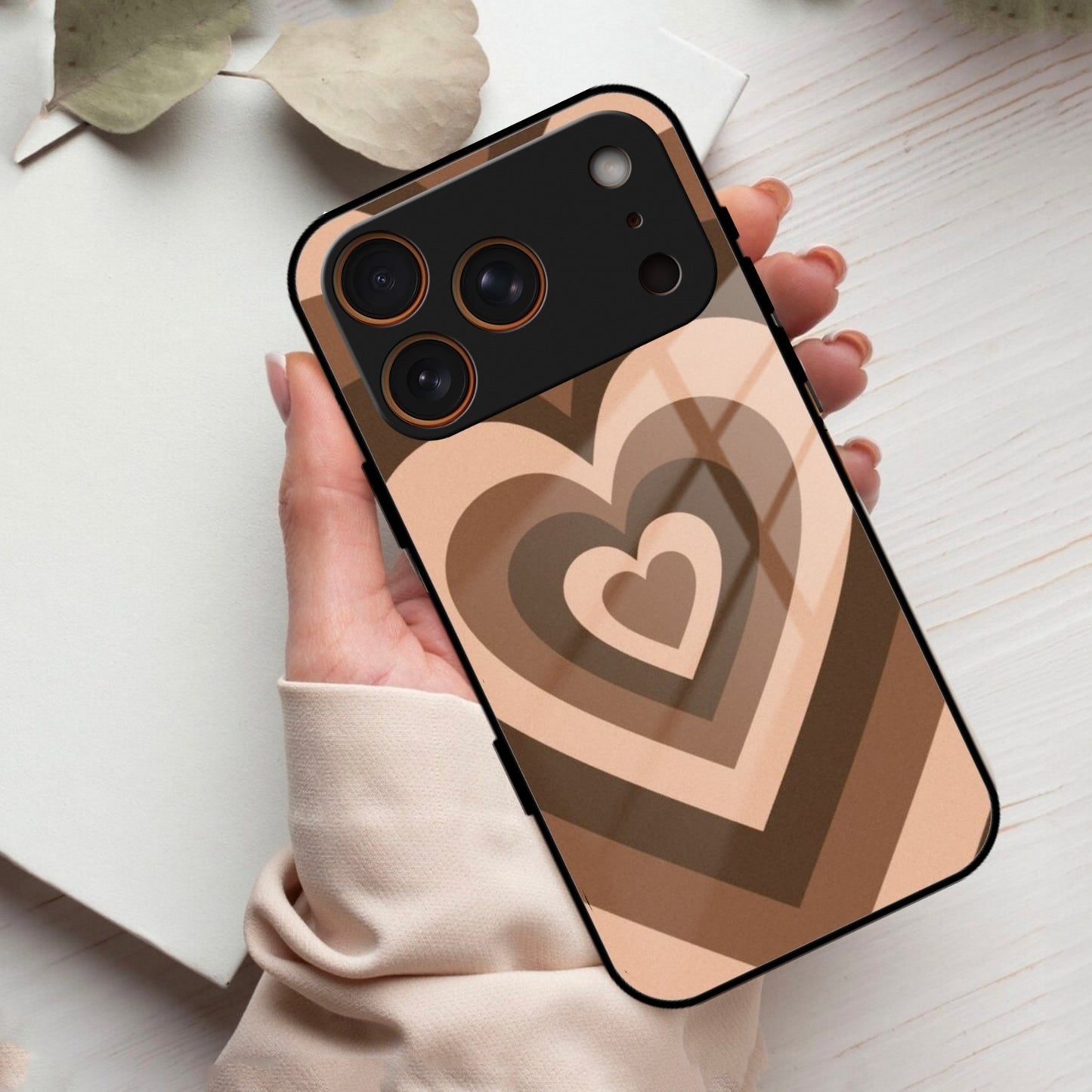 Latte Love Patter Glass Case Cover - Coffee For iPhone