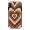 Latte Love Patter Glass Case Cover - Coffee For iPhone XS Max