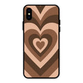 Latte Love Patter Glass Case Cover - Coffee For iPhone XS