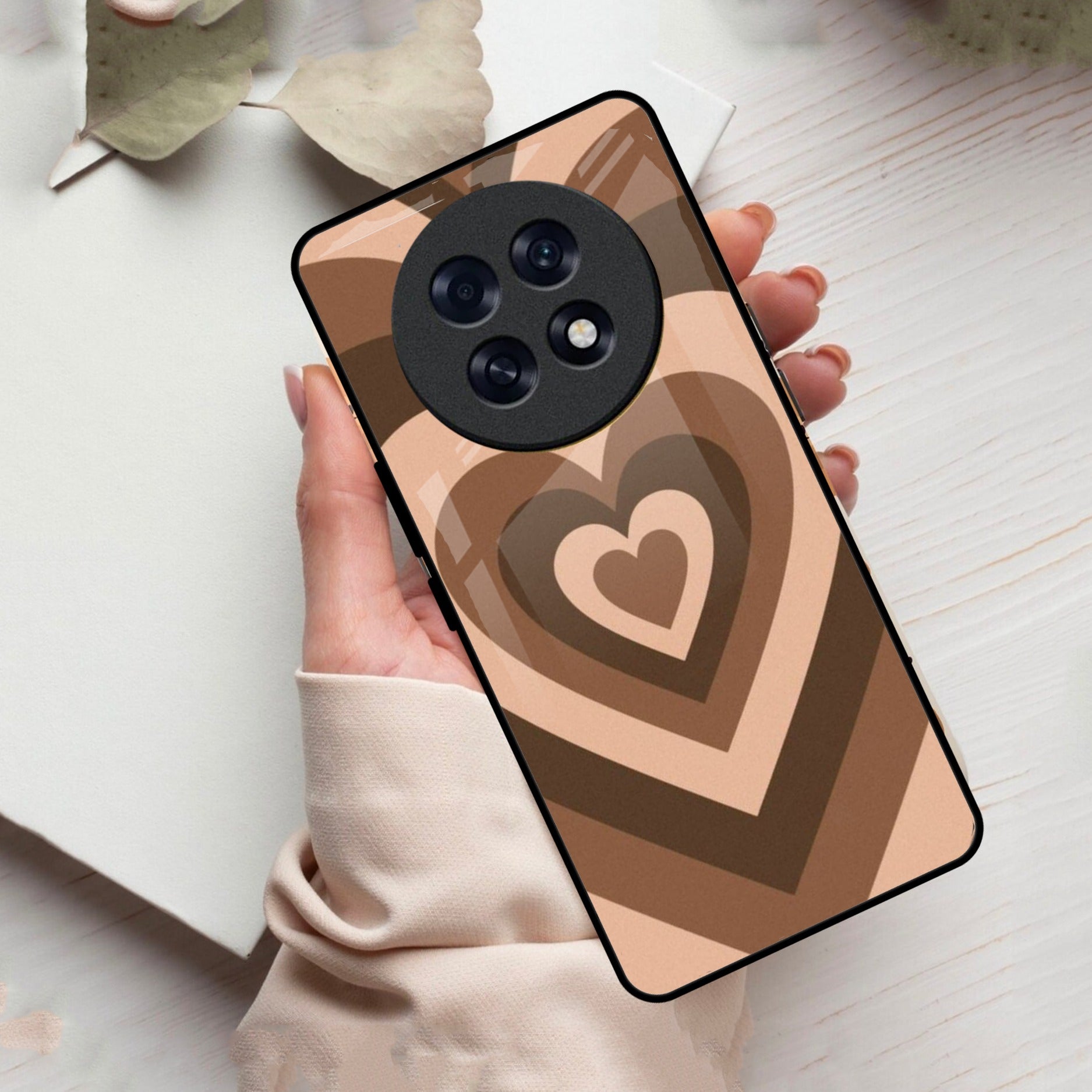 Latte Love Patter Glass Case Cover - Coffee For Oppo