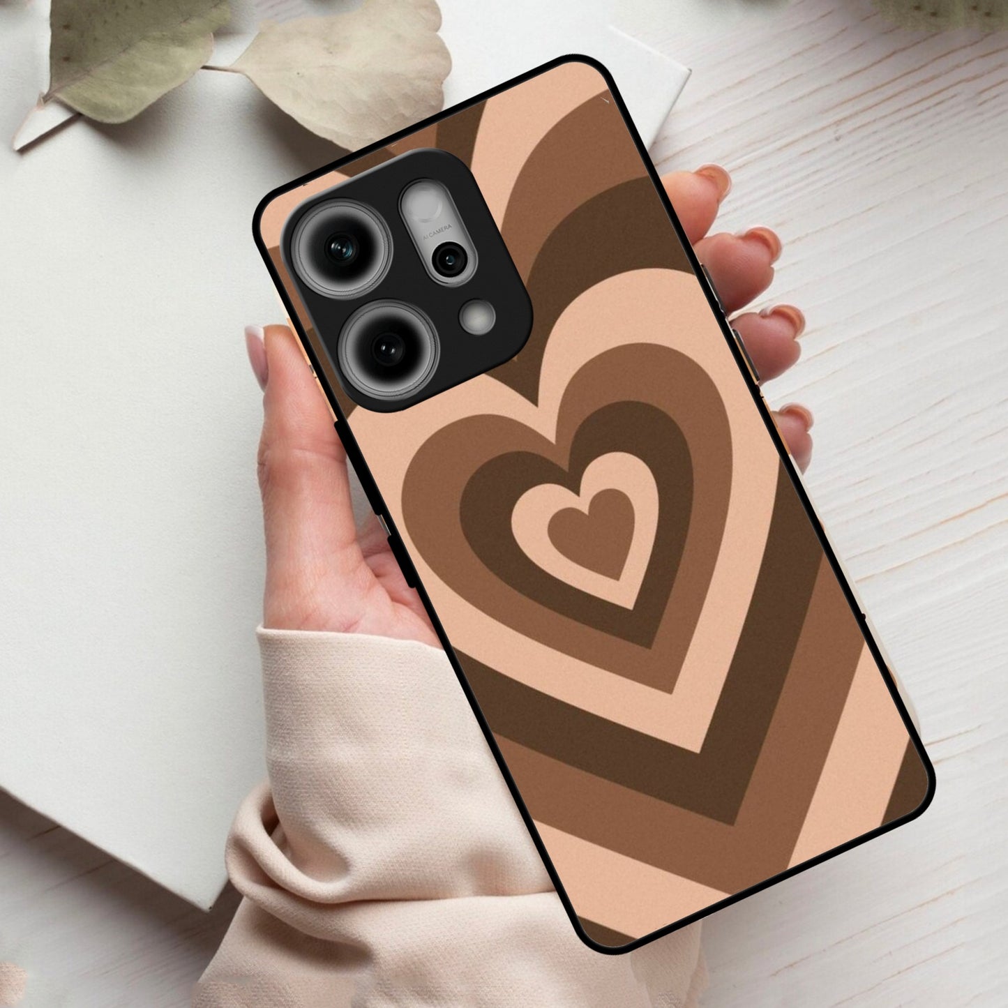 Latte Love Patter Glass Case Cover - Coffee For Oppo