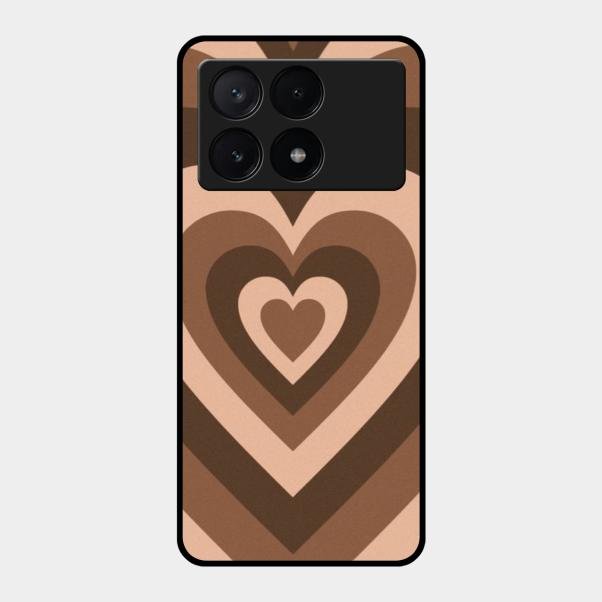 Latte Love Patter Glass Case Cover - Coffee For Poco X6 Pro 5G