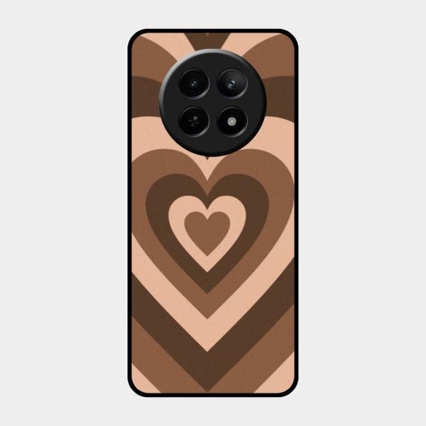 Latte Love Patter Glass Case Cover - Coffee For Realme C65 5G