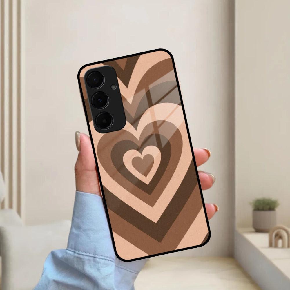 Latte Love Patter Glass Case Cover - Coffee For Samsung