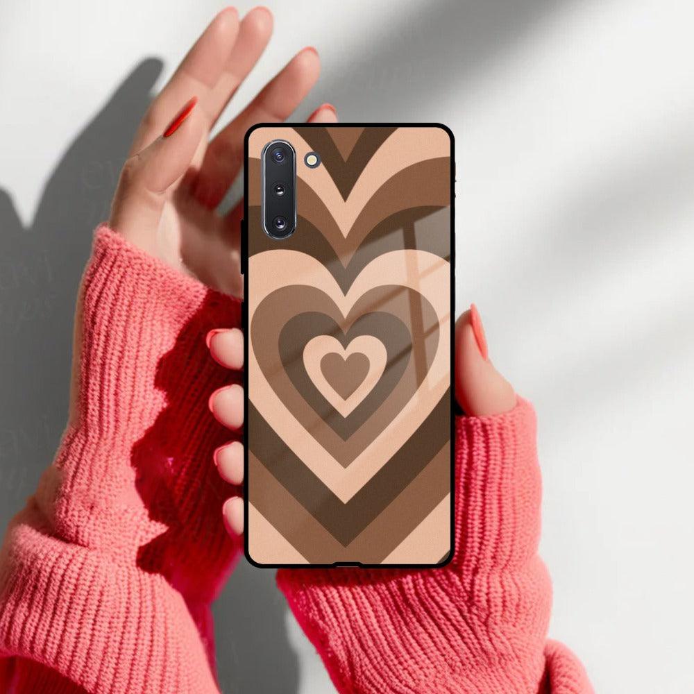 Latte Love Patter Glass Case Cover - Coffee For Samsung