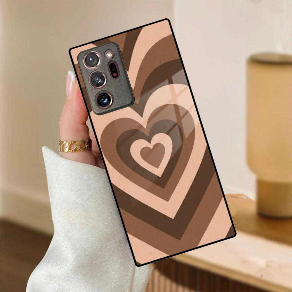 Latte Love Patter Glass Case Cover - Coffee For Samsung