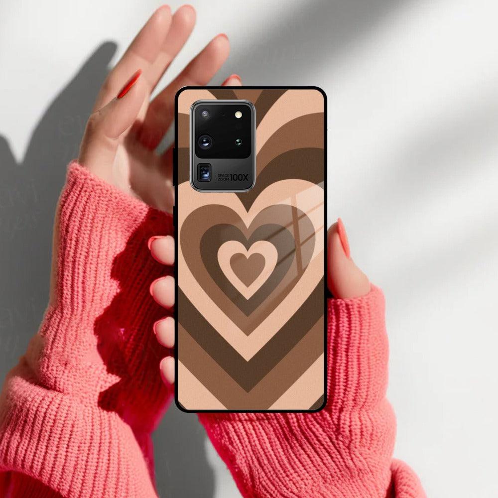 Latte Love Patter Glass Case Cover - Coffee For Samsung