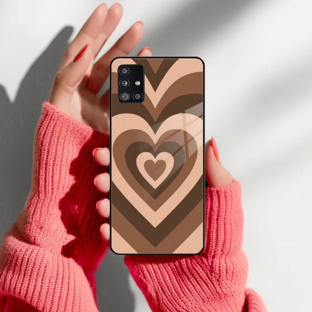 Latte Love Patter Glass Case Cover - Coffee For Samsung