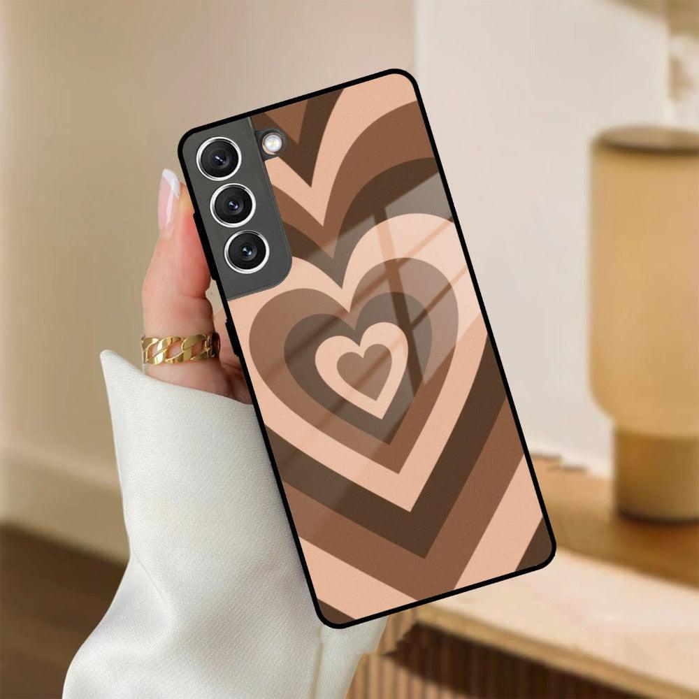 Latte Love Patter Glass Case Cover - Coffee For Samsung