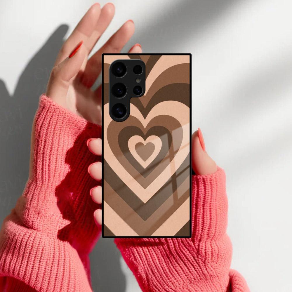 Latte Love Patter Glass Case Cover - Coffee For Samsung