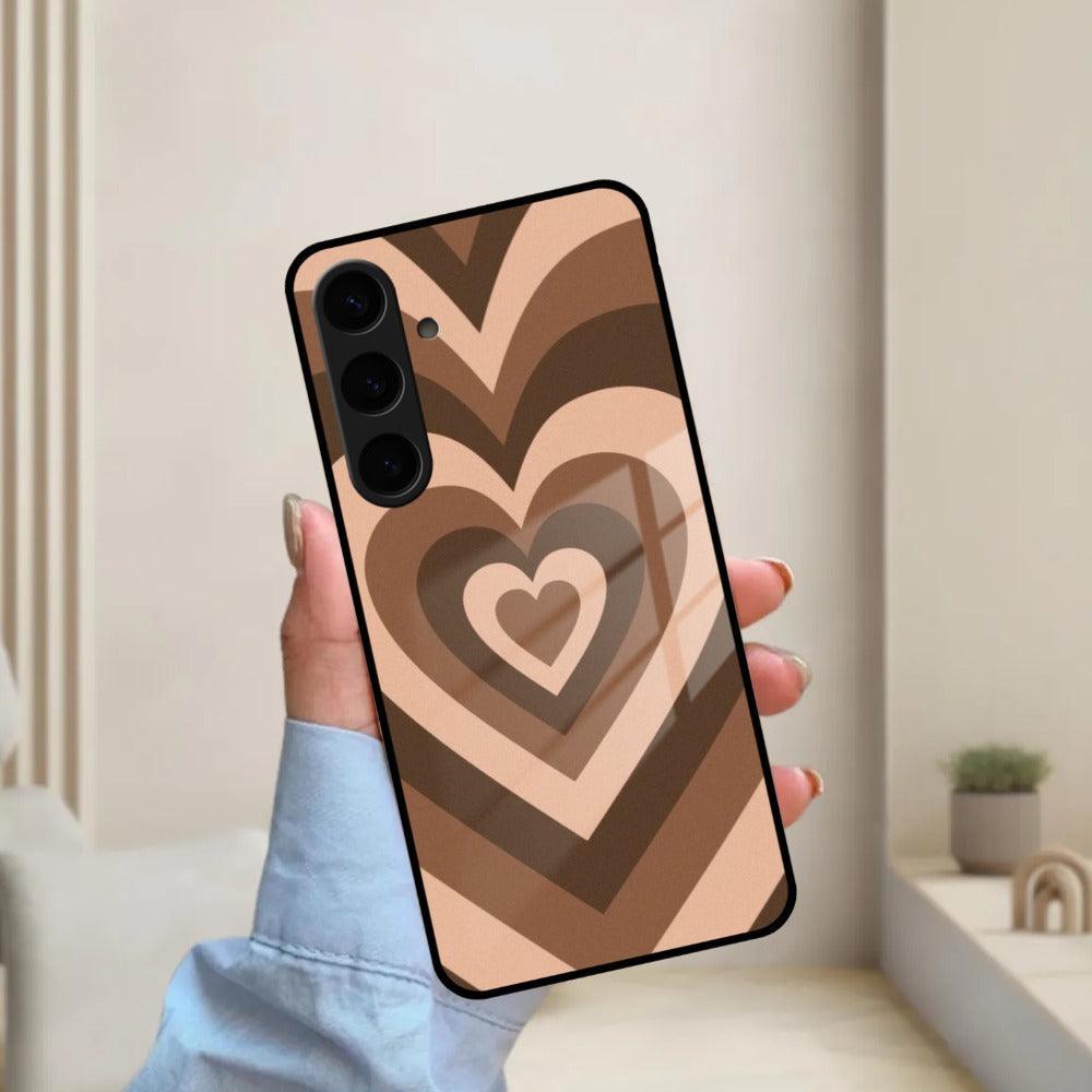 Latte Love Patter Glass Case Cover - Coffee For Samsung