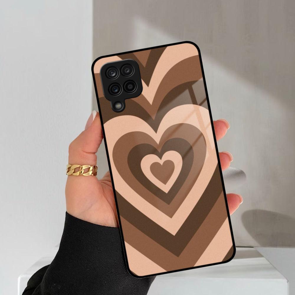 Latte Love Patter Glass Case Cover - Coffee For Samsung