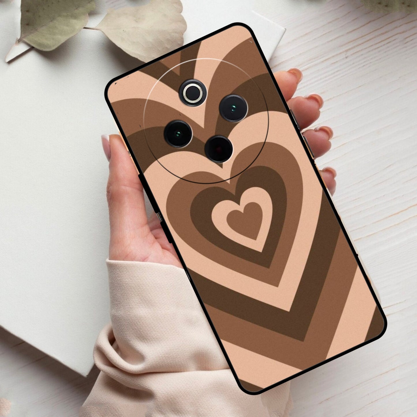 Latte Love Patter Glass Case Cover - Coffee For Vivo