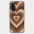 Latte Love Patter Glass Case Cover - Coffee For Vivo V20 Se