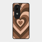 Latte Love Patter Glass Case Cover - Coffee For Vivo V40E 5G