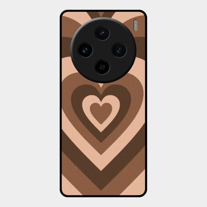 Latte Love Patter Glass Case Cover - Coffee For Vivo X100 5G