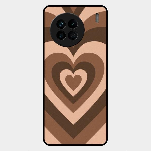 Latte Love Patter Glass Case Cover - Coffee For Vivo X90 5G