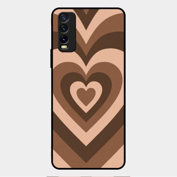Latte Love Patter Glass Case Cover - Coffee For Vivo Y12G