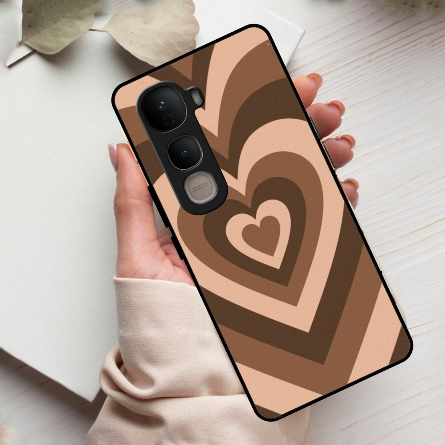 Latte Love Patter Glass Case Cover - Coffee For Vivo