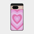 Latte Love Patter Glass Case Cover - Pink For Google Pixel 8 5G