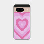 Latte Love Patter Glass Case Cover - Pink For Google Pixel 8 5G