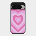Latte Love Patter Glass Case Cover - Pink For Google Pixel 9 Pro Xl