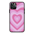 Latte Love Patter Glass Case Cover - Pink For iPhone 11 Pro Max