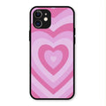 Latte Love Patter Glass Case Cover - Pink For iPhone 12