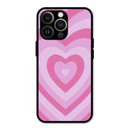 Latte Love Patter Glass Case Cover - Pink For iPhone 13 Pro