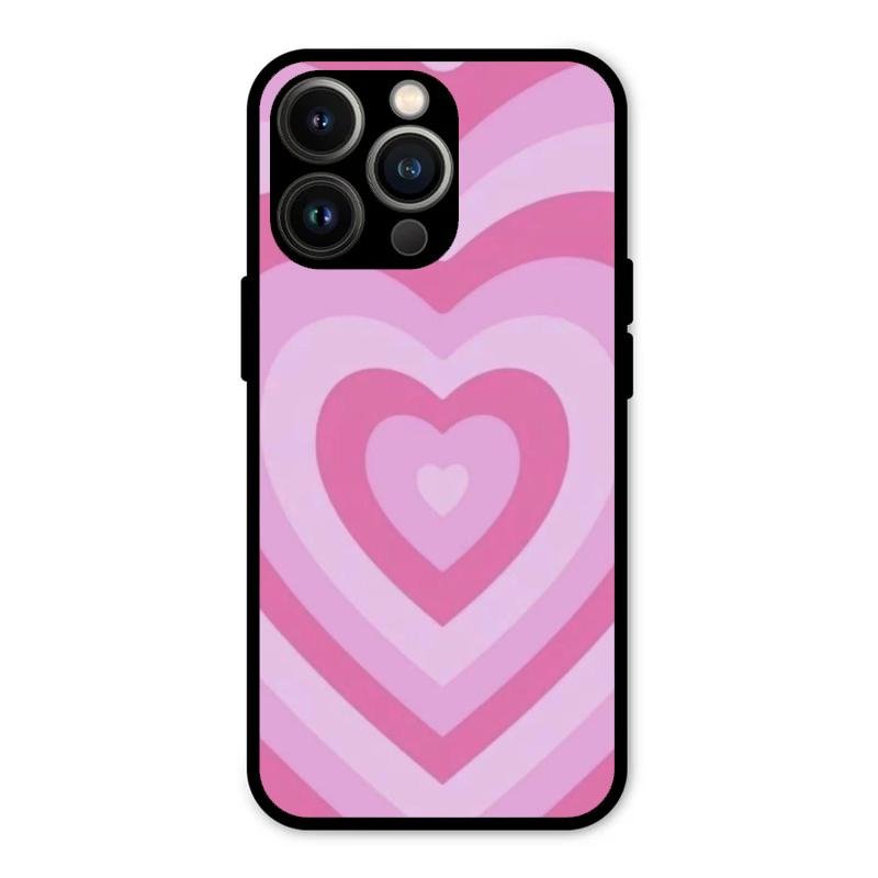 Latte Love Patter Glass Case Cover - Pink For iPhone 13 Pro