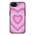 Latte Love Patter Glass Case Cover - Pink For iPhone 17e