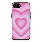 Latte Love Patter Glass Case Cover - Pink For iPhone 17e