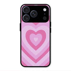 Latte Love Patter Glass Case Cover - Pink For iPhone 17 Pro Max