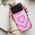 Latte Love Patter Glass Case Cover - Pink For iPhone 17 Pro