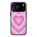 Latte Love Patter Glass Case Cover - Pink For iPhone 17 Pro
