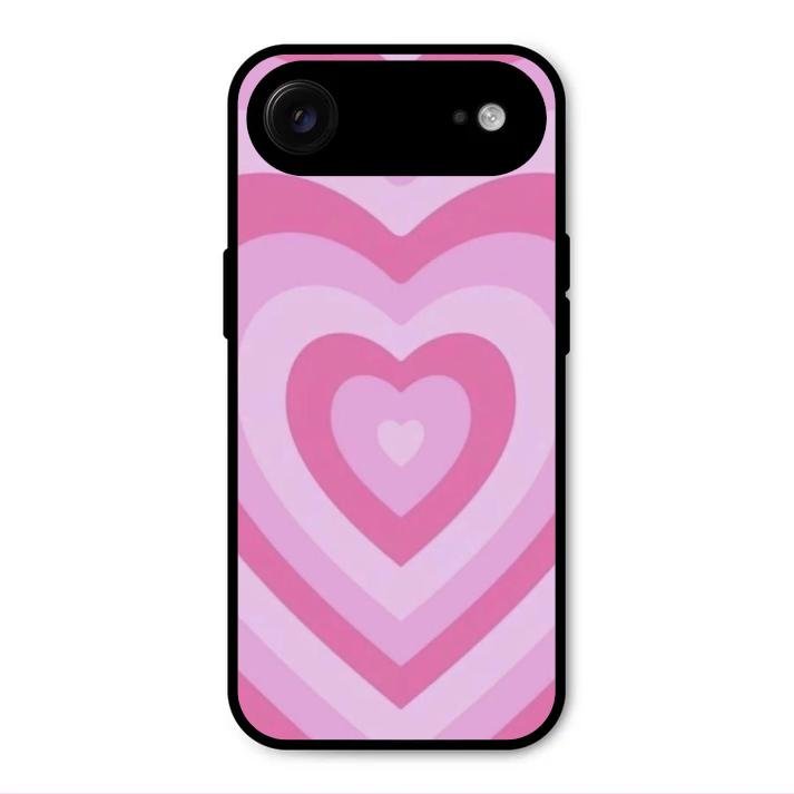 Latte Love Patter Glass Case Cover - Pink For iPhone Air