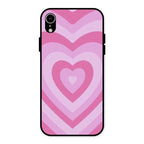 Latte Love Patter Glass Case Cover - Pink For iPhone XR