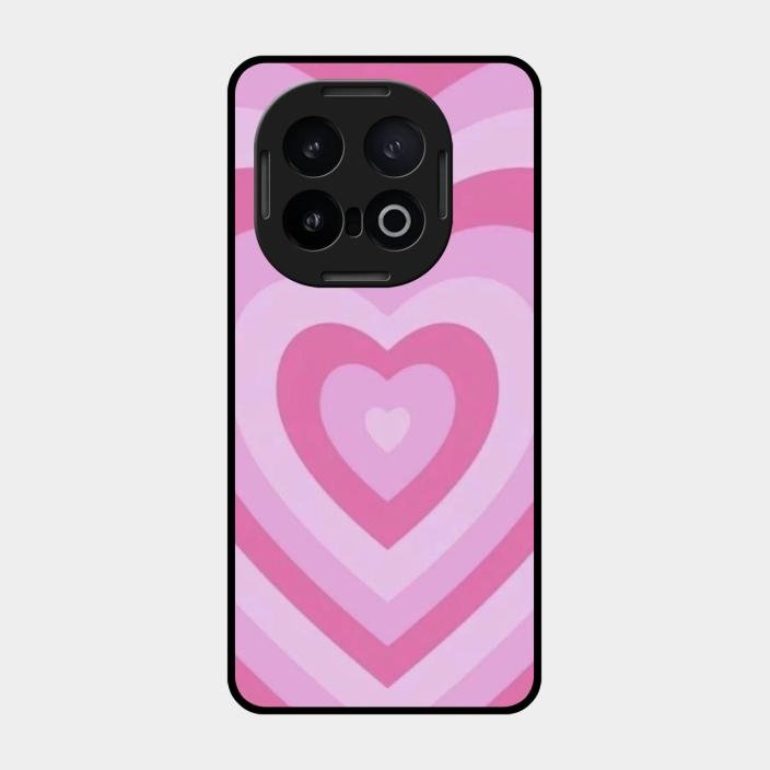 Latte Love Patter Glass Case Cover - Pink For Iqoo 13 5G