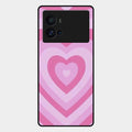 Latte Love Patter Glass Case Cover - Pink For Iqoo 9 Pro 5G