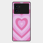 Latte Love Patter Glass Case Cover - Pink For Iqoo 9 Pro 5G