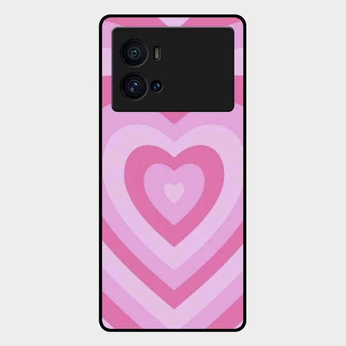 Latte Love Patter Glass Case Cover - Pink For Iqoo 9 Pro 5G
