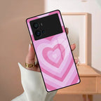 Latte Love Patter Glass Case Cover - Pink For Vivo - ShopOnCliQ