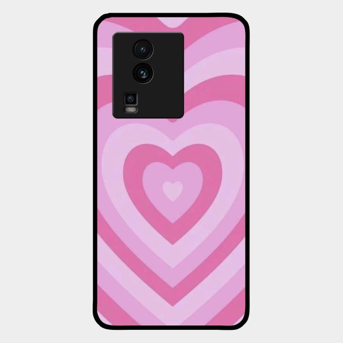 Latte Love Patter Glass Case Cover - Pink For Iqoo Neo 7 Pro 5G