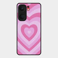 Latte Love Patter Glass Case Cover - Pink For Iqoo Neo 9 Pro 5G