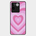 Latte Love Patter Glass Case Cover - Pink For Iqoo Z7 Pro 5G