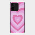 Latte Love Patter Glass Case Cover - Pink For Iqoo Z9 5G