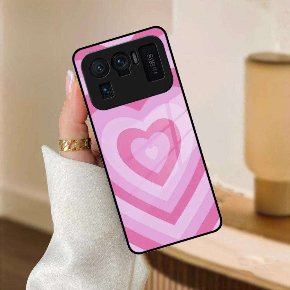 Latte Love Patter Glass Case Cover - Pink Redmi/Xiaomi